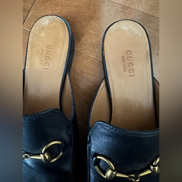 Gucci size 7 Princetown black leather mules loafer slides - Picture 7 of 9